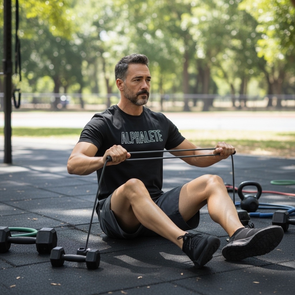 Alphalete Mens Performance Fit Black Short Sleeve Graphic T-Shirt Size S